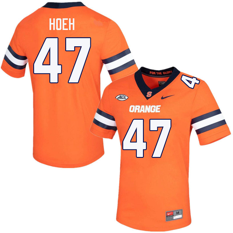 Men-Youth #47 Wes Hoeh Syracuse Orange 2023 College Football Jerseys Stitched-Orange